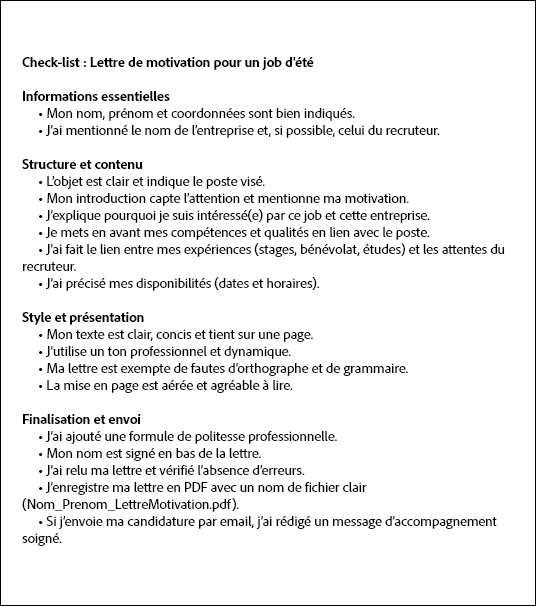découvrez comment rédiger une lettre de motivation efficace pour un job d'été et maximisez vos chances de décrocher le poste de vos rêves cet été.